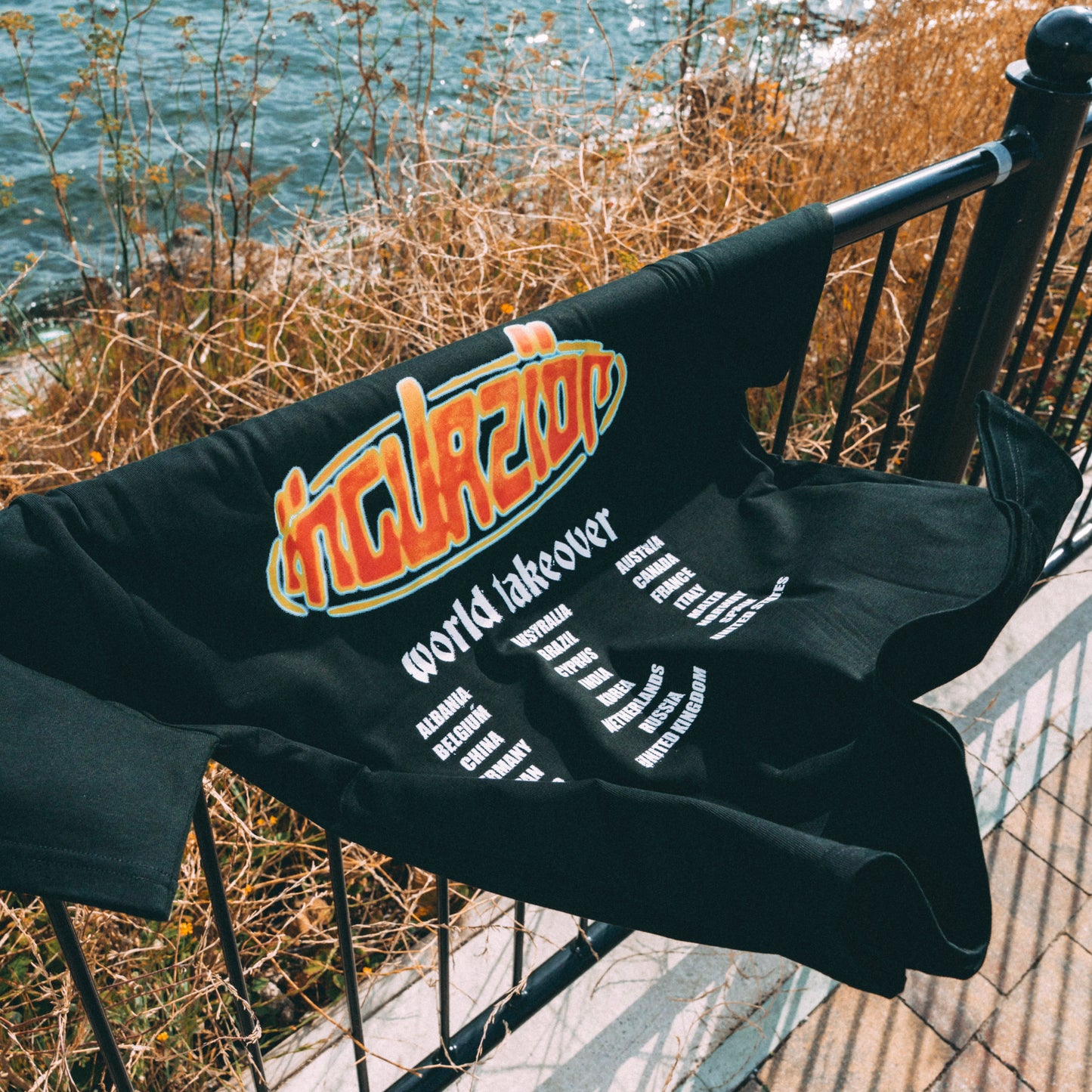 ‘World Takeover’ | Heat Map | Heavyweight Black T Shirt