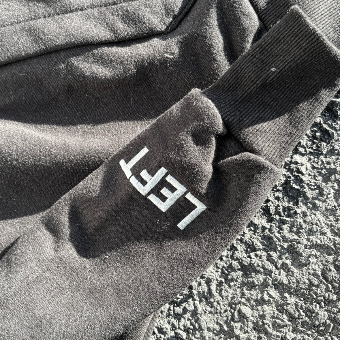 Incurzion | Relaxed Double Zip Hoodie | Black | White Embroidered