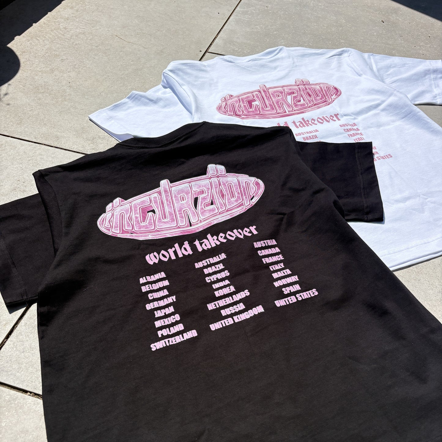 ‘World Takeover’ | Bubblegum | Heavyweight T Shirt | Black or White