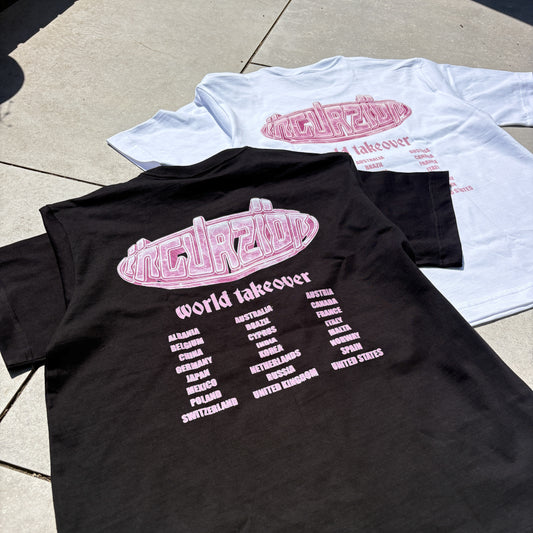 ‘World Takeover’ | Bubblegum | Heavyweight T Shirt | Black or White
