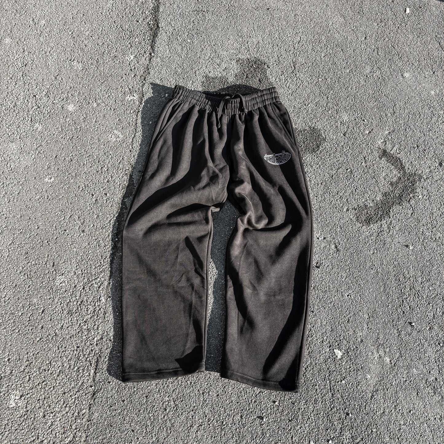 Incurzion | Relaxed Joggers | Black | White Embroidered