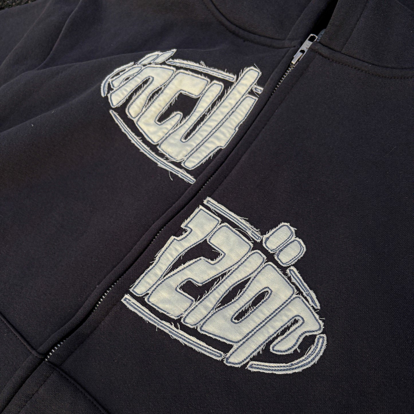 Incurzion | Relaxed Double Zip Hoodie | Charcoal | Embroidered