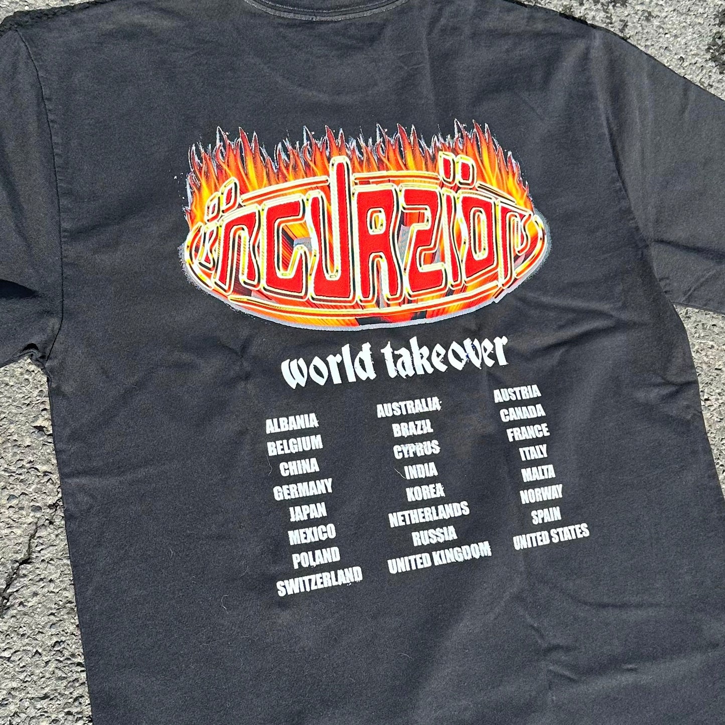 'World Takeover’ Heavyweight, Washed T Shirt.